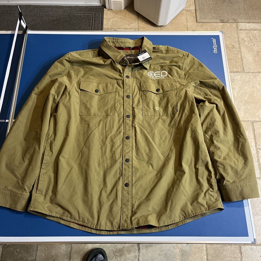 Eddie‎ Bauer Jacket Mens XXL Brown Voyager Red Fleece Lined Shirt Coat Pockets